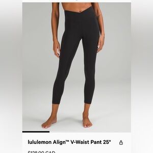 Lulu align v front leggings